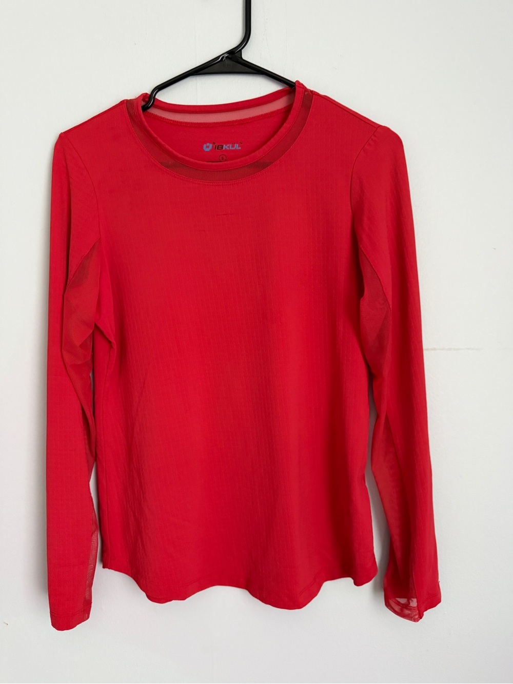Red Long Sleeve Crewneck Top